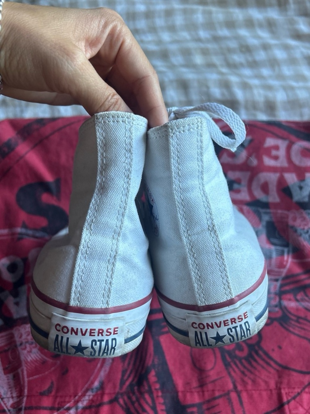 Converse White Canvas Low/High Top Sneaker (Unisex) - Picture 2 of 3
